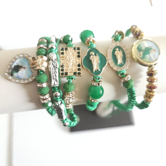 Thread Beaded Adjustable Bracelets religious Virgen de Guadalupe San Judas - Picture 10 of 16